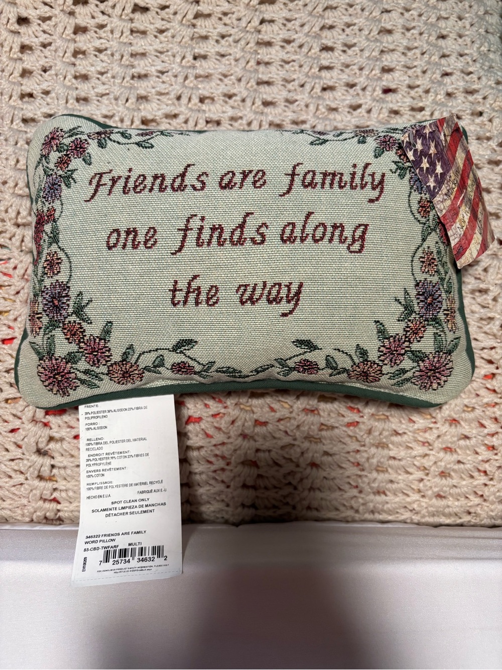 Tapestry Word Pillow BNWT
